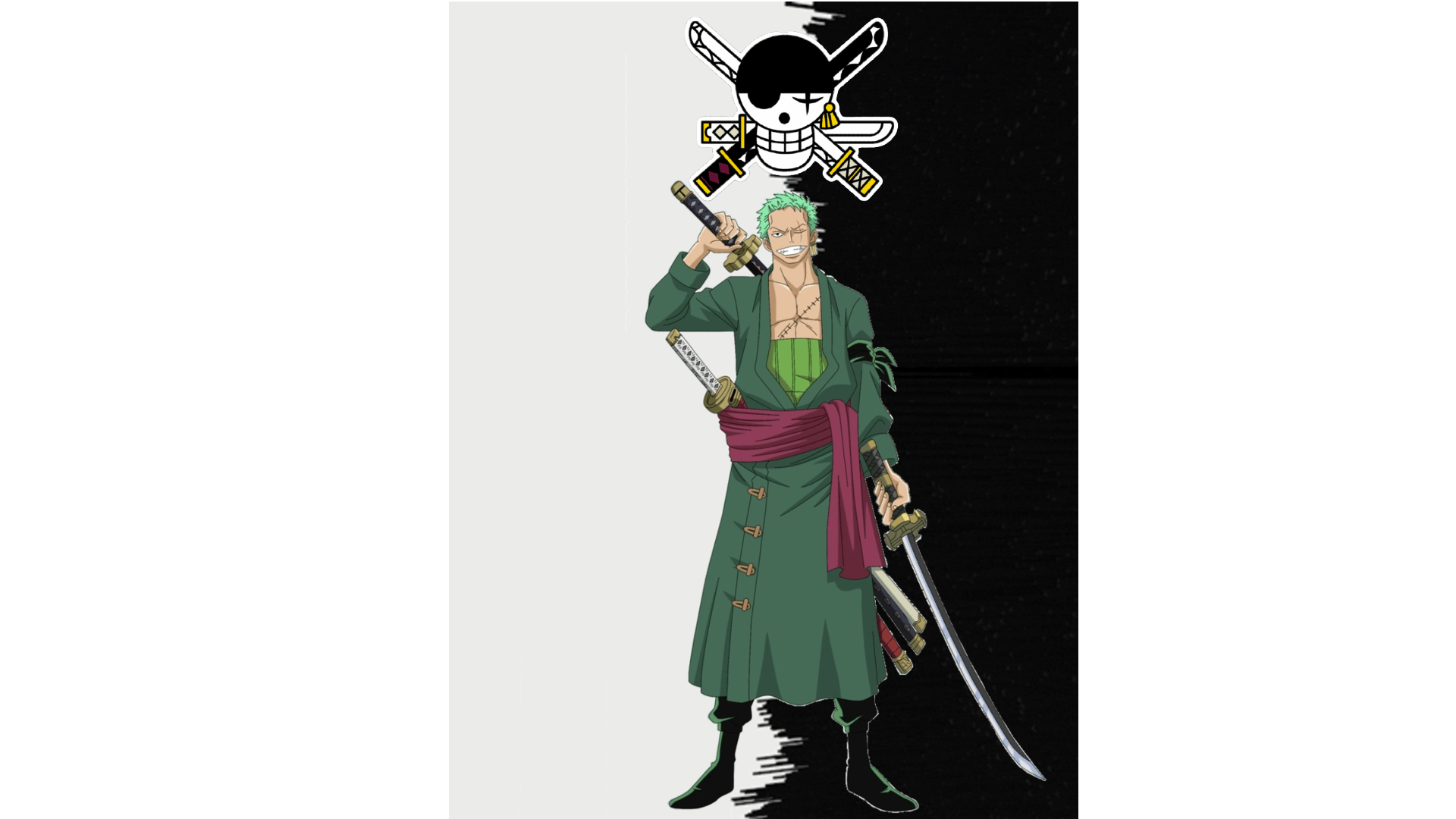 1920x1080 One Piece Strawhats Individual Jolly Roger Wallpaper: Zoro Edition