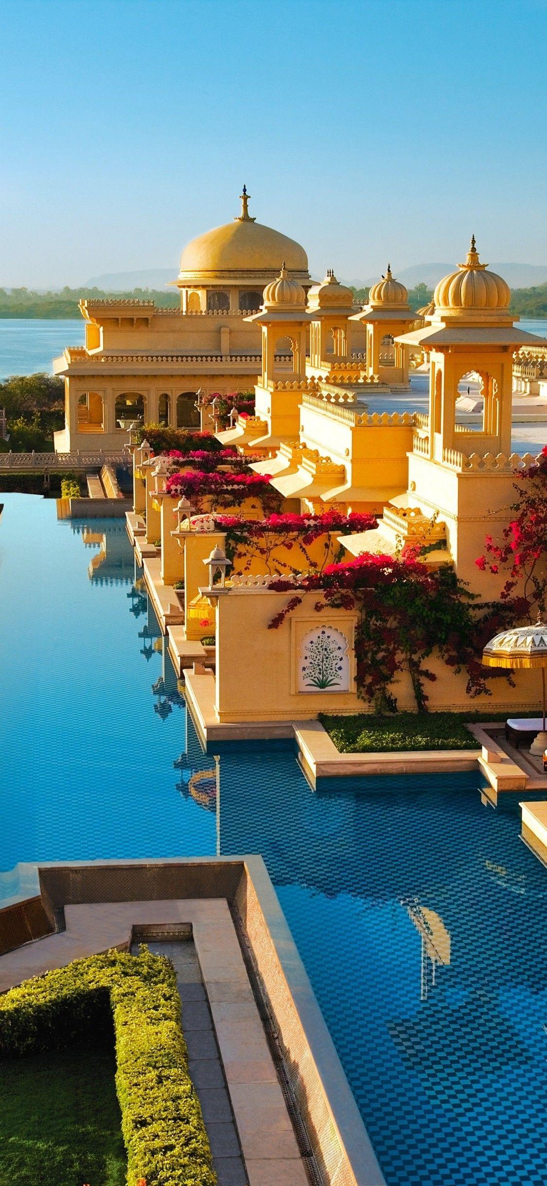 1125x2436 Download 1125x2436 Indian Architecture, Pool, Hotel, Beach Wallpaper for iPhone 11 Pro & X