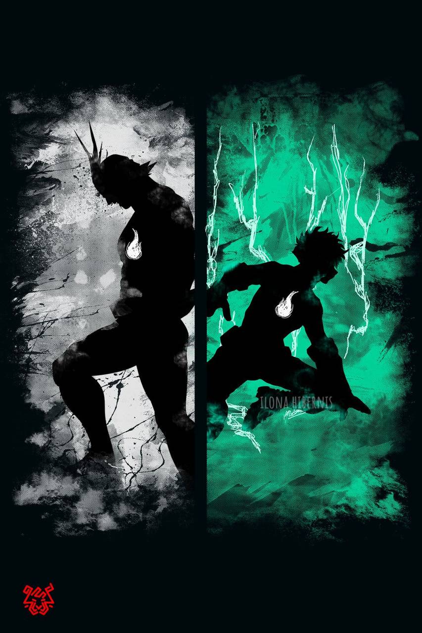 853x1280 Deku and All Might wallpaper