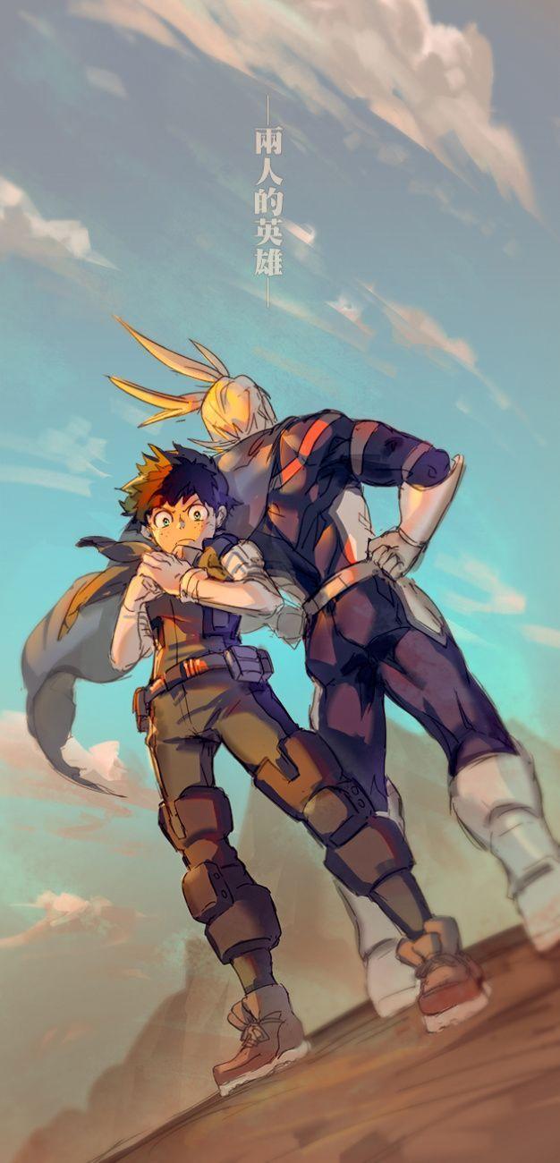626x1300 Izuku Midoriya and All Might Hero Academia #fanart #manga #anime #GG \ ^^ /. Hero wallpaper, My hero, Hero