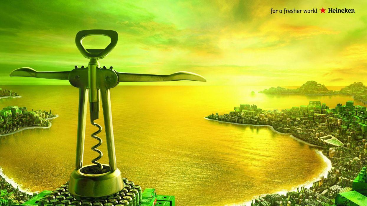 1244x700 Alcohol Heineken parody advertisement Rio De Janeiro Cristo Redentor Christ the Redeemer wallpaperx1080