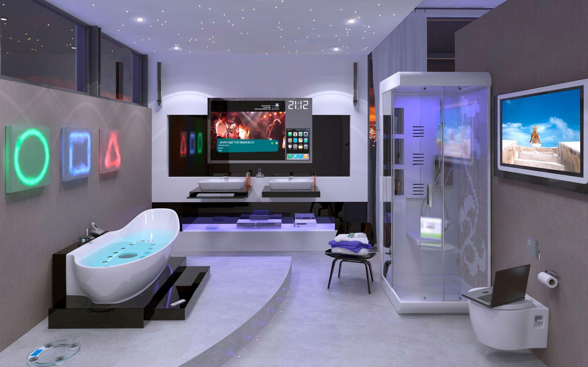 1920x1200 Bathroom of the future wallpaper and image, picture, photo