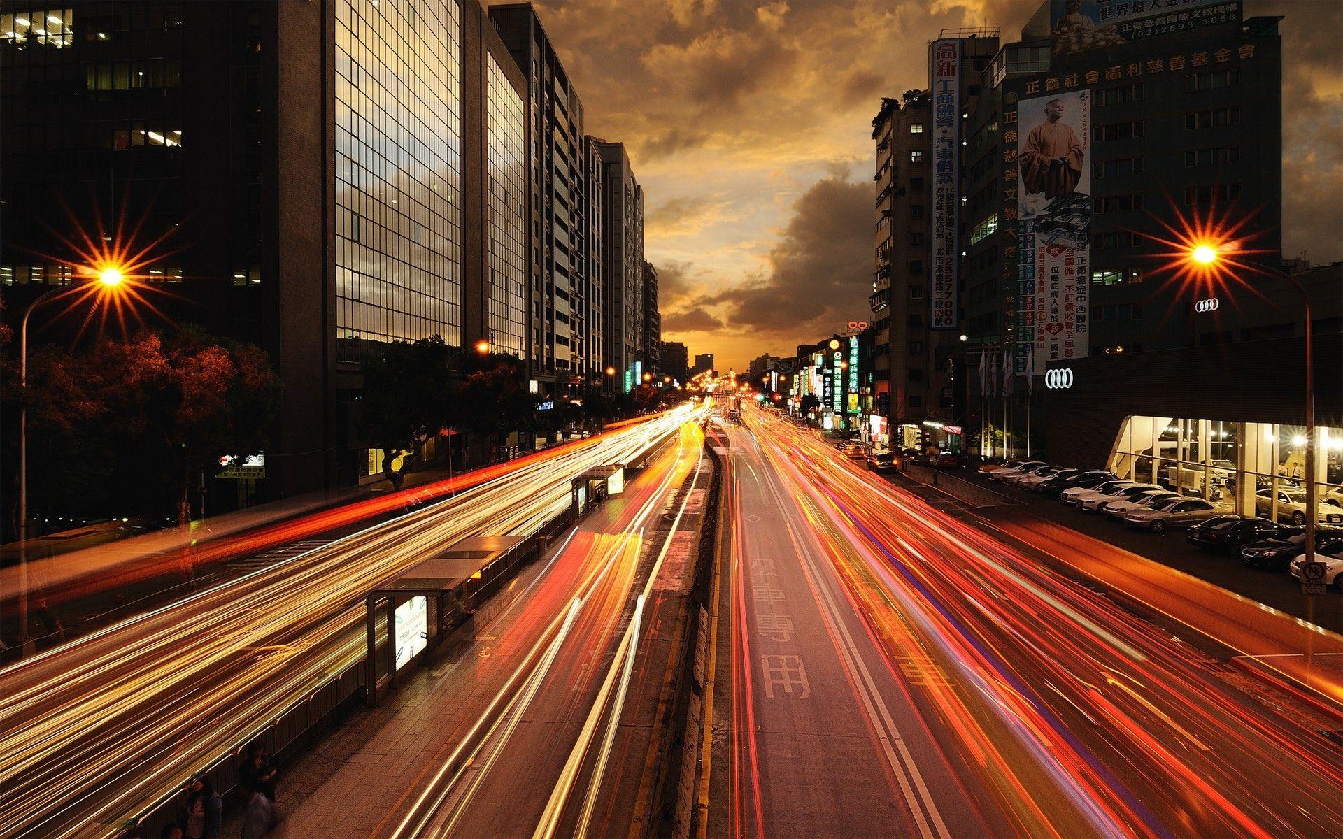 1920x1200 Highway at Night Wallpaper .