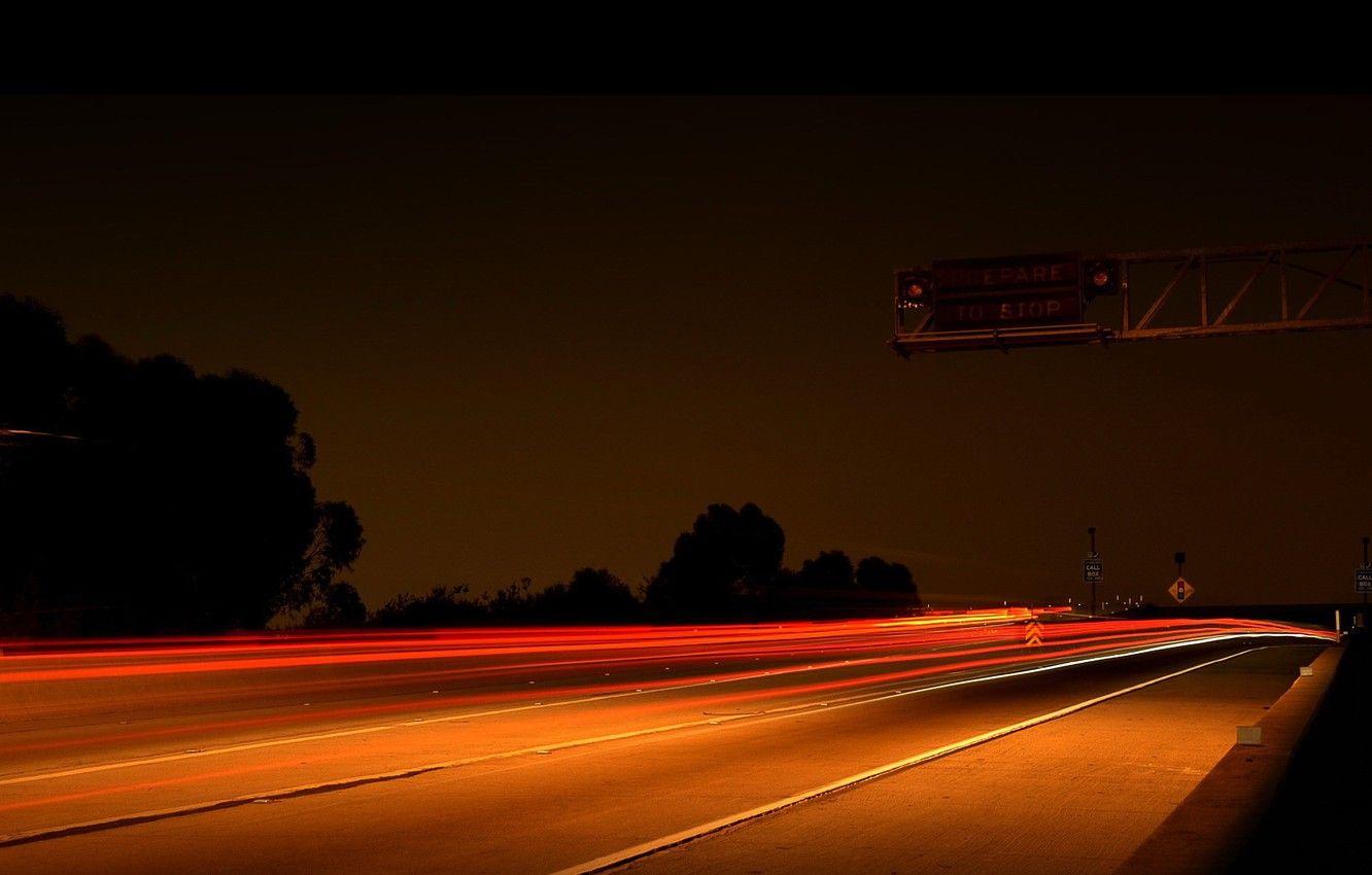 1332x850 Wallpaper night, lights, Road, highway image for desktop, section ситуации