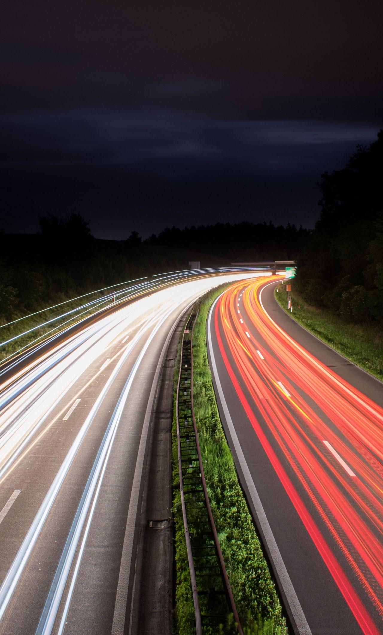 1280x2120 Download 1280x2120 wallpaper night, highway traffic, lights trails, iphone 6 plus, 1280x2120 HD image, background, 15321