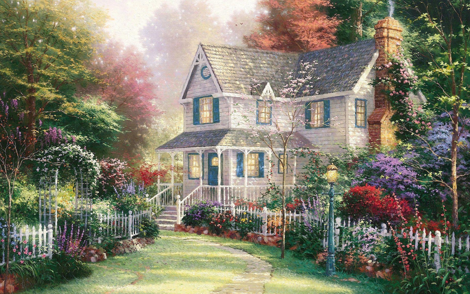 1920x1200 Victorian Flower Garden Wallpaper