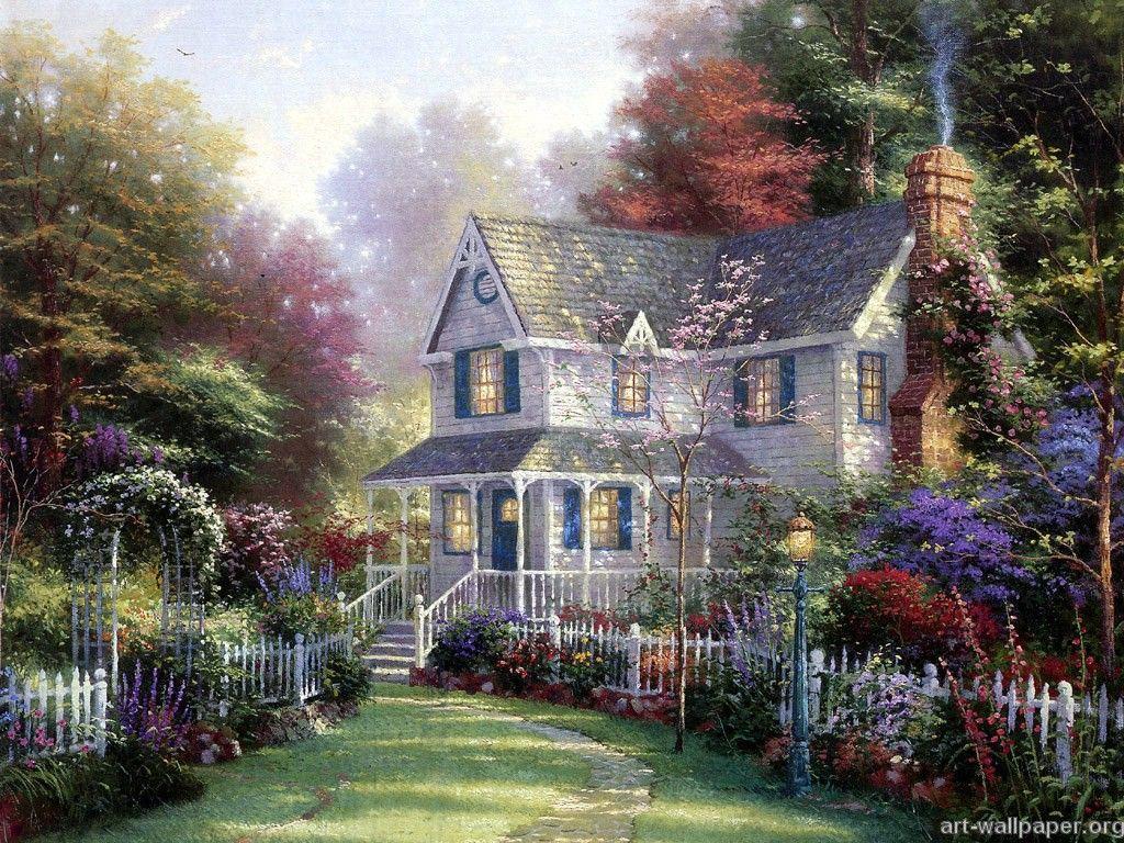 1024x768 Thomas Kinkade Wallpaper, Art, Paintings, Prints. Thomas kinkade art, Kinkade paintings, Art thomas