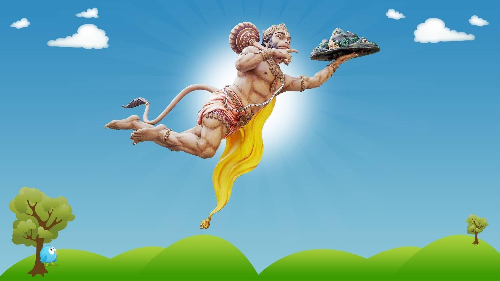 flying hanuman wallpaper 4k iphone