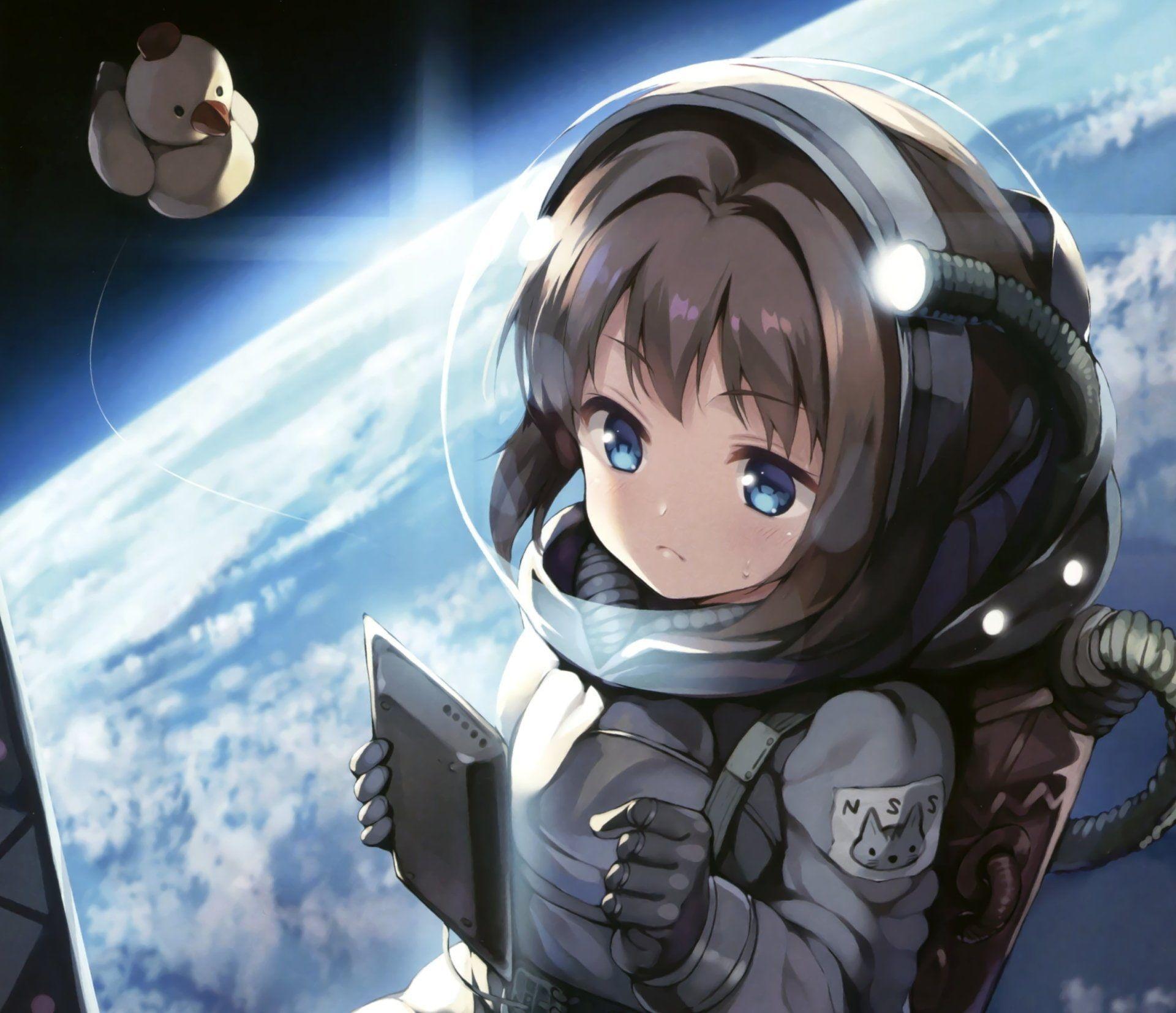 1920x1653 Anime #Original #Astronaut Blue Eyes Brown Hair #Earth Short Hair #Spacesuit P #wallpaper #hdwallpaper #de. Anime, Brown hair blue eyes, Character wallpaper