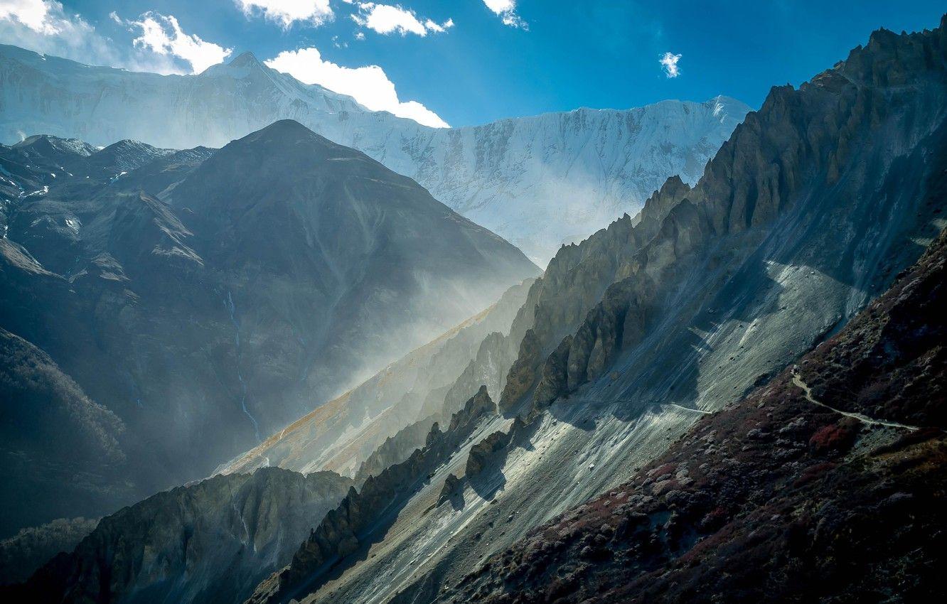 1332x850 Wallpaper ice, sky, landscape, cloud, snow, cool, Nepal, Himalayas, montain, kumo, Annapurna, Annapurna Circuit, Annapurna Trek, Federal Democratic Republic of Nepal image for desktop, section пейзажи