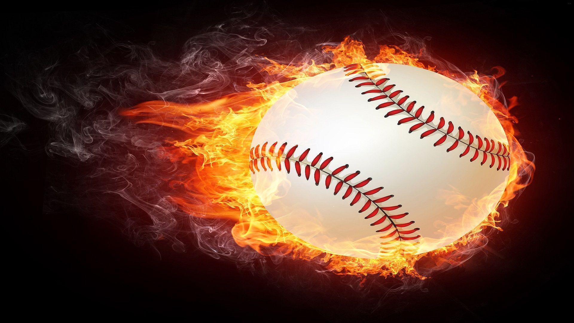 1920x1080 Fire Baseball Image Free Hd Wallpaper For Desktop