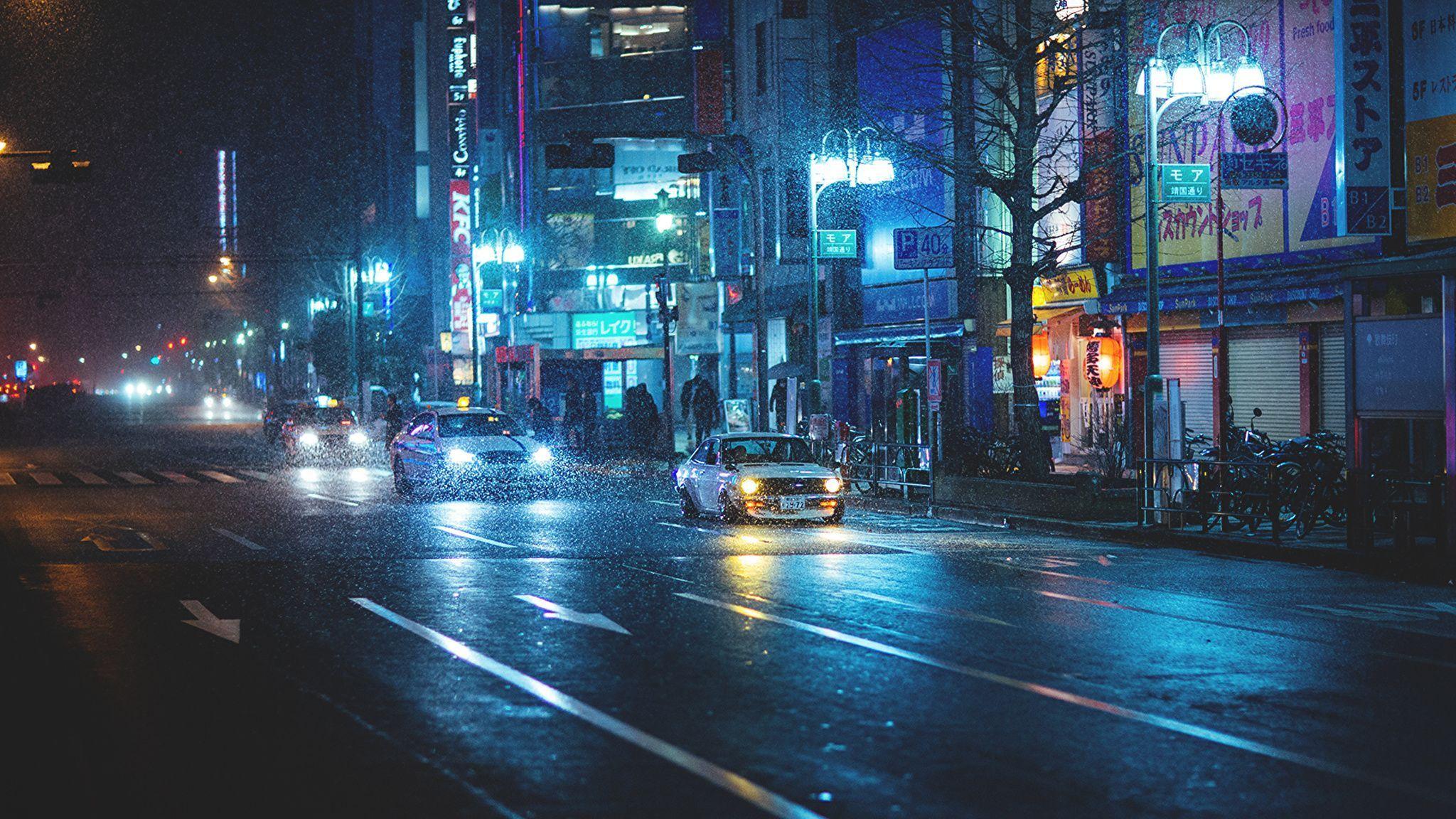 2048x1152 Japanese Rain Wallpaper