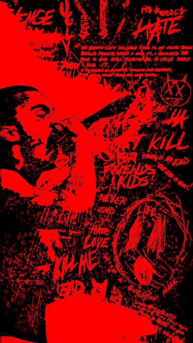 750x1334 Red Aesthetic Wallpaper Rapper