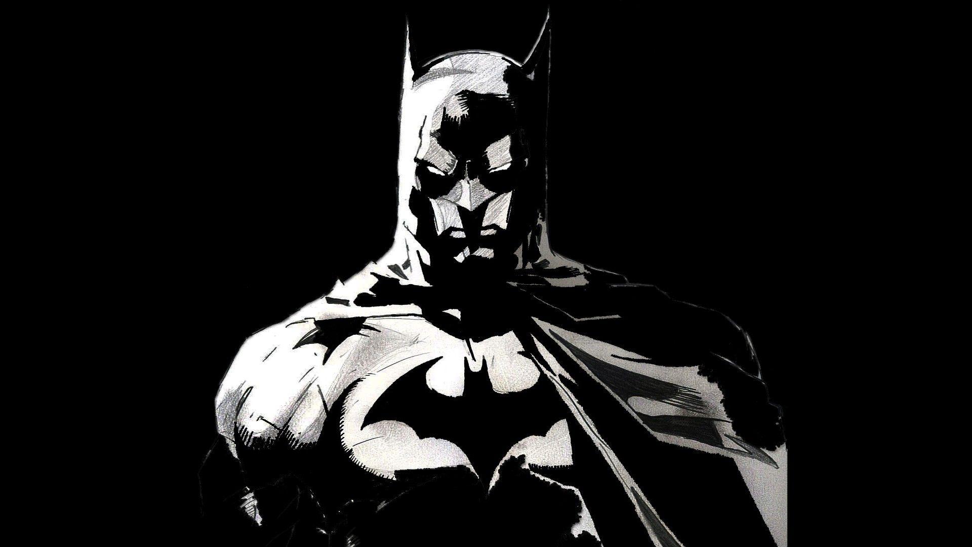 1920x1080 Batman Black And White Wallpaper HD