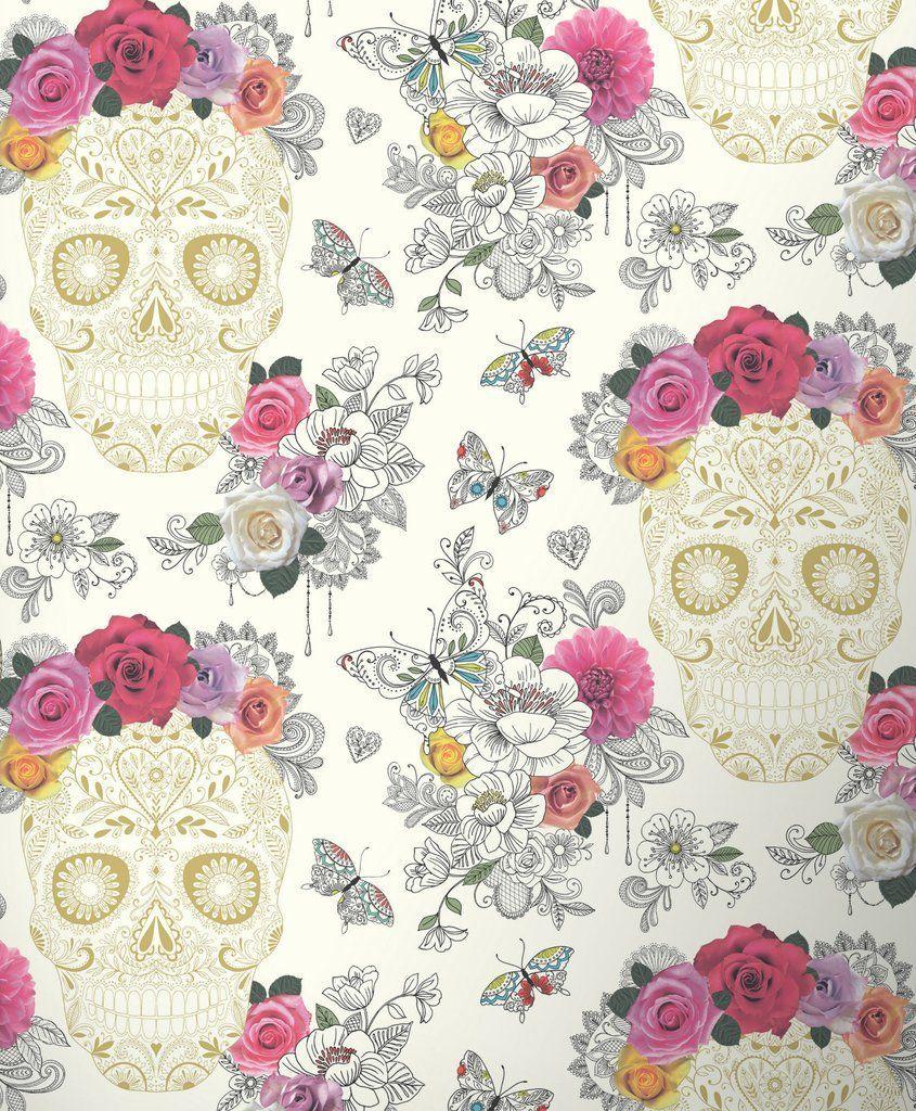 845x1024 Cute Sugar Skull Desktop Wallpaper