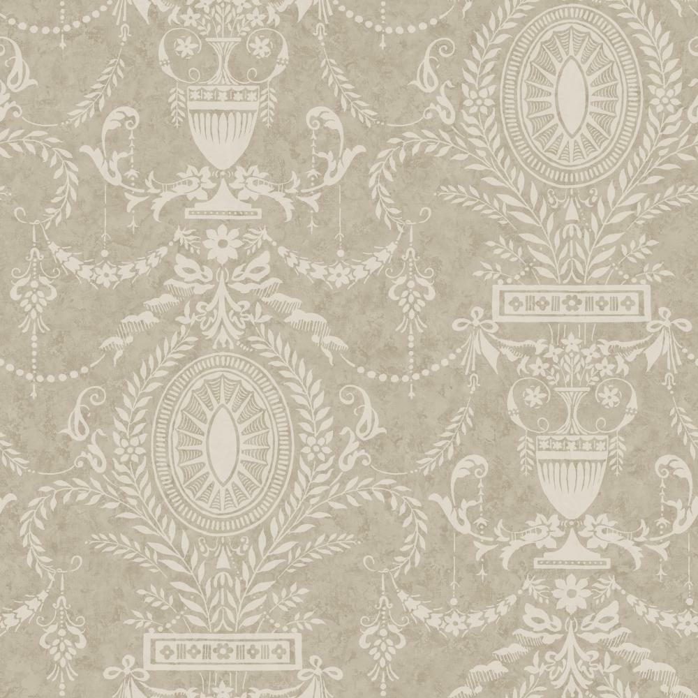 1000x1000 AM8602 Classics Neo Classical Urn Taupe Wallpaper