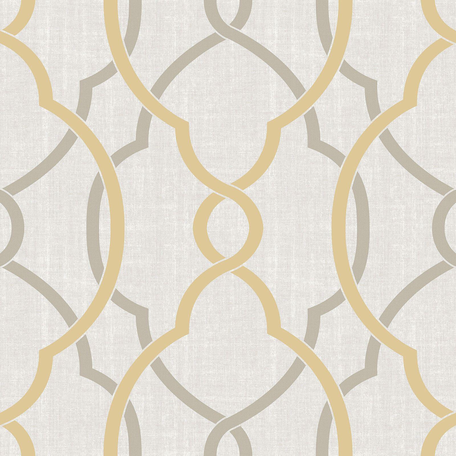 1600x1600 Winston Porter Seabeck 18' x 20.5 Taupe / Yellow Peel and Stick Wallpaper & Reviews