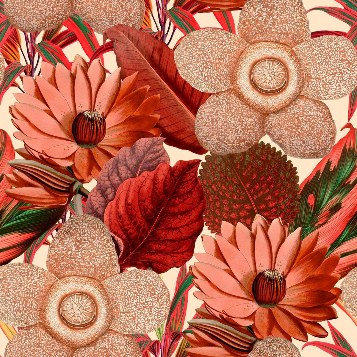1200x1200 Water Lilies Taupe Wallpaper from The Gifted Few