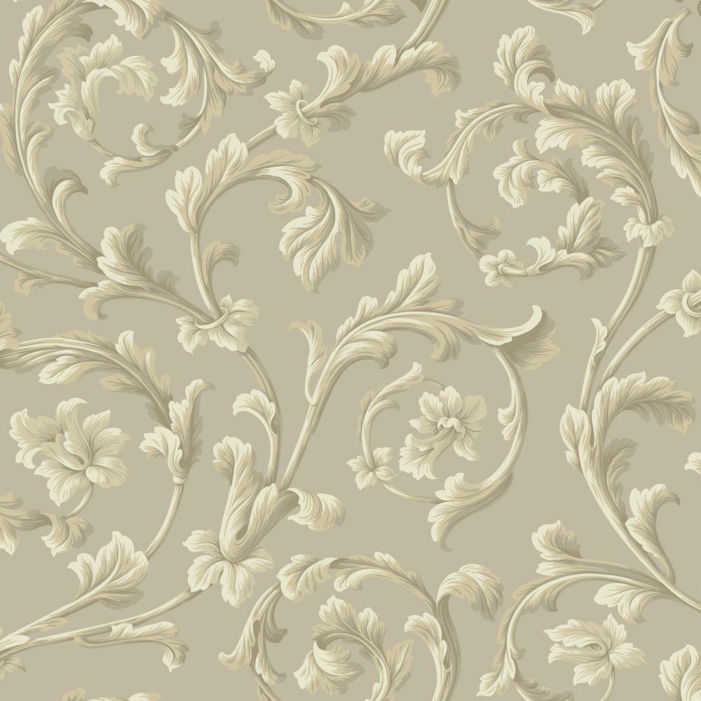 1000x1000 Texture Graystone Estate Grand Hunt Scroll HD6965 Taupe Wallpaper