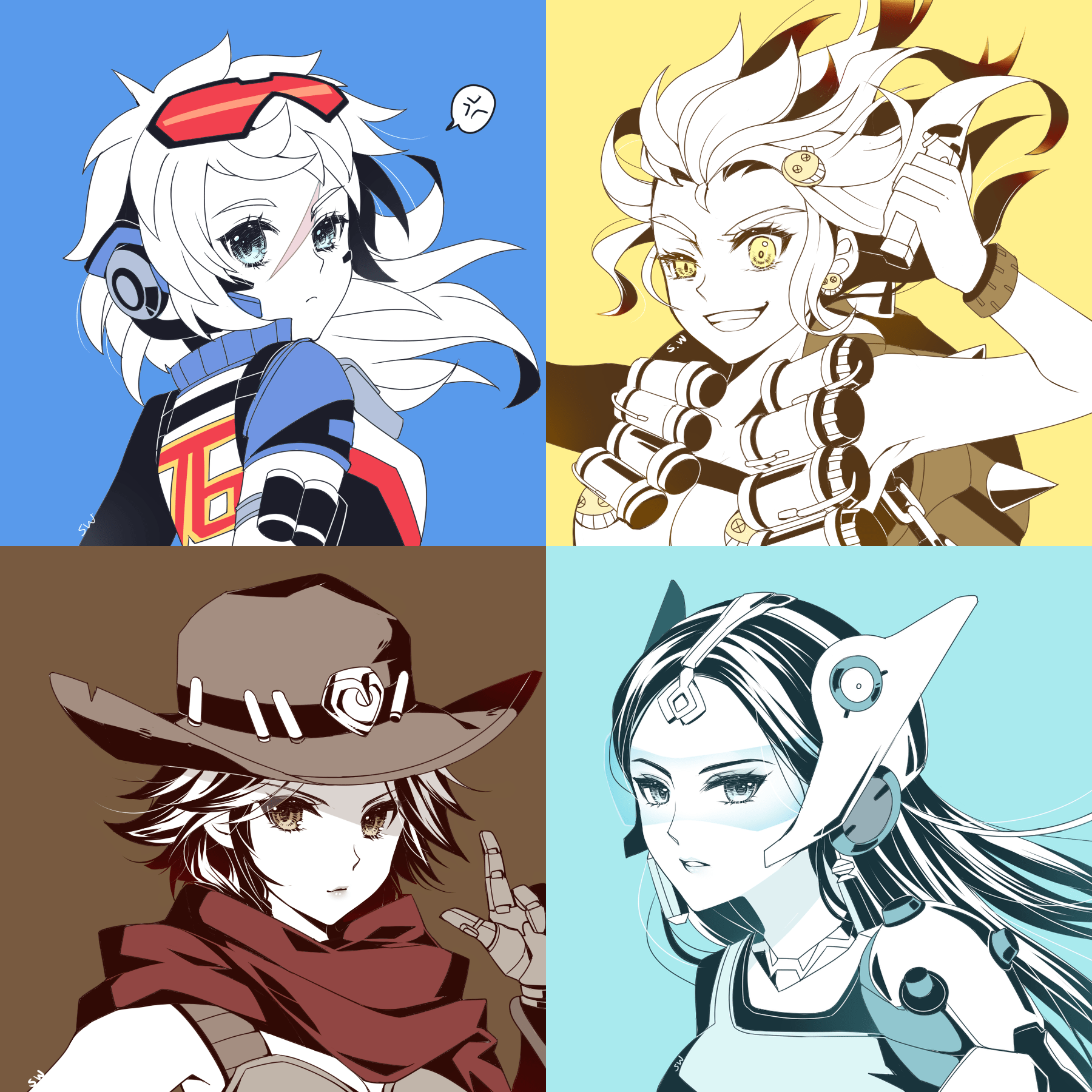 1800x1800 McCree Overwatch Symmetra Overwatch Junkrat Overwatch Soldier 76 Overwatch Collage Wallpaper:1800x1800