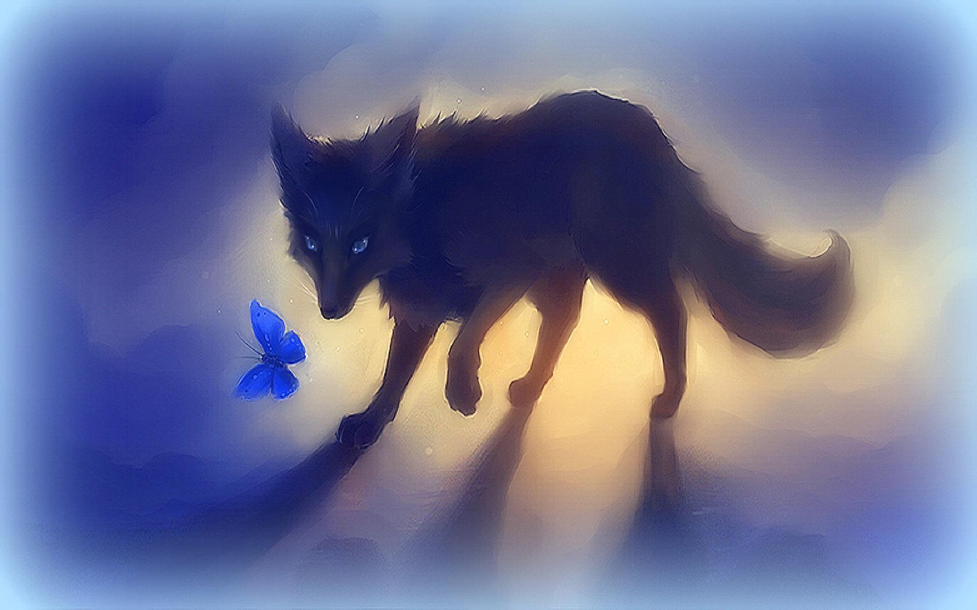 1920x1200 Black Fox Wallpaper
