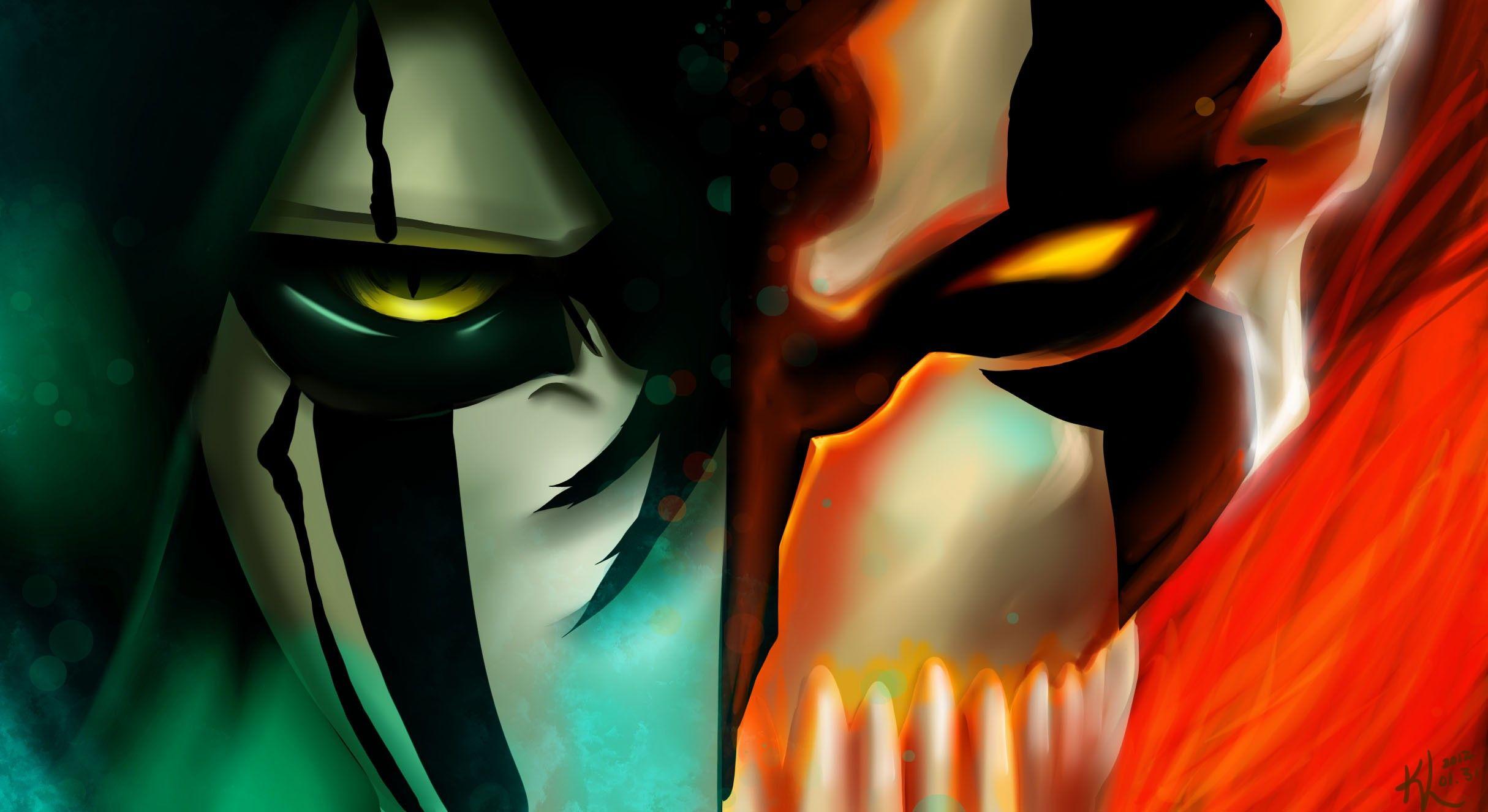 2429x1326 #Kurosaki Ichigo, #Vasto Lorde, #splitting, #Ulquiorra Cifer, #anime, #Espada, #Bleach, wallpaper. Mocah HD Wallpaper