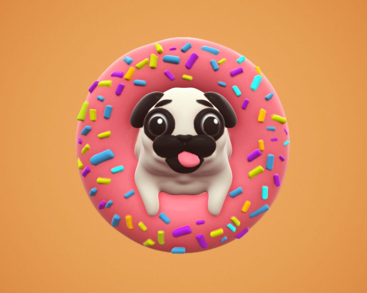 Donut Pug Wallpapers - Top Free Donut Pug Backgrounds - WallpaperAccess
