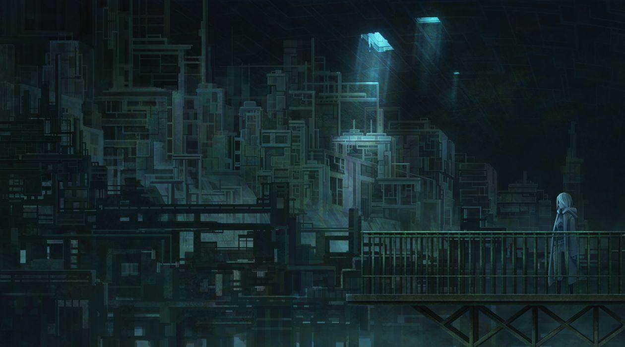 1260x700 Blonde hair dark hoodie industrial original scenic shi yu wallpaperx1000