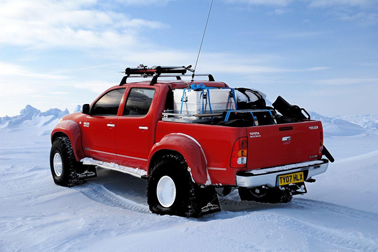 1280x853 Desktop Wallpaper Toyota hilux Red Snow auto