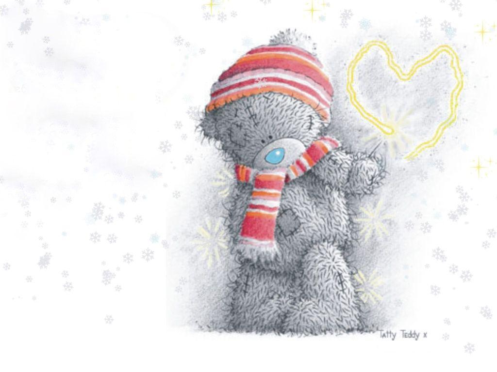 1024x768 Wallpaper Tatty Teddy Abstract Cap Heart Love Painting Red Snow