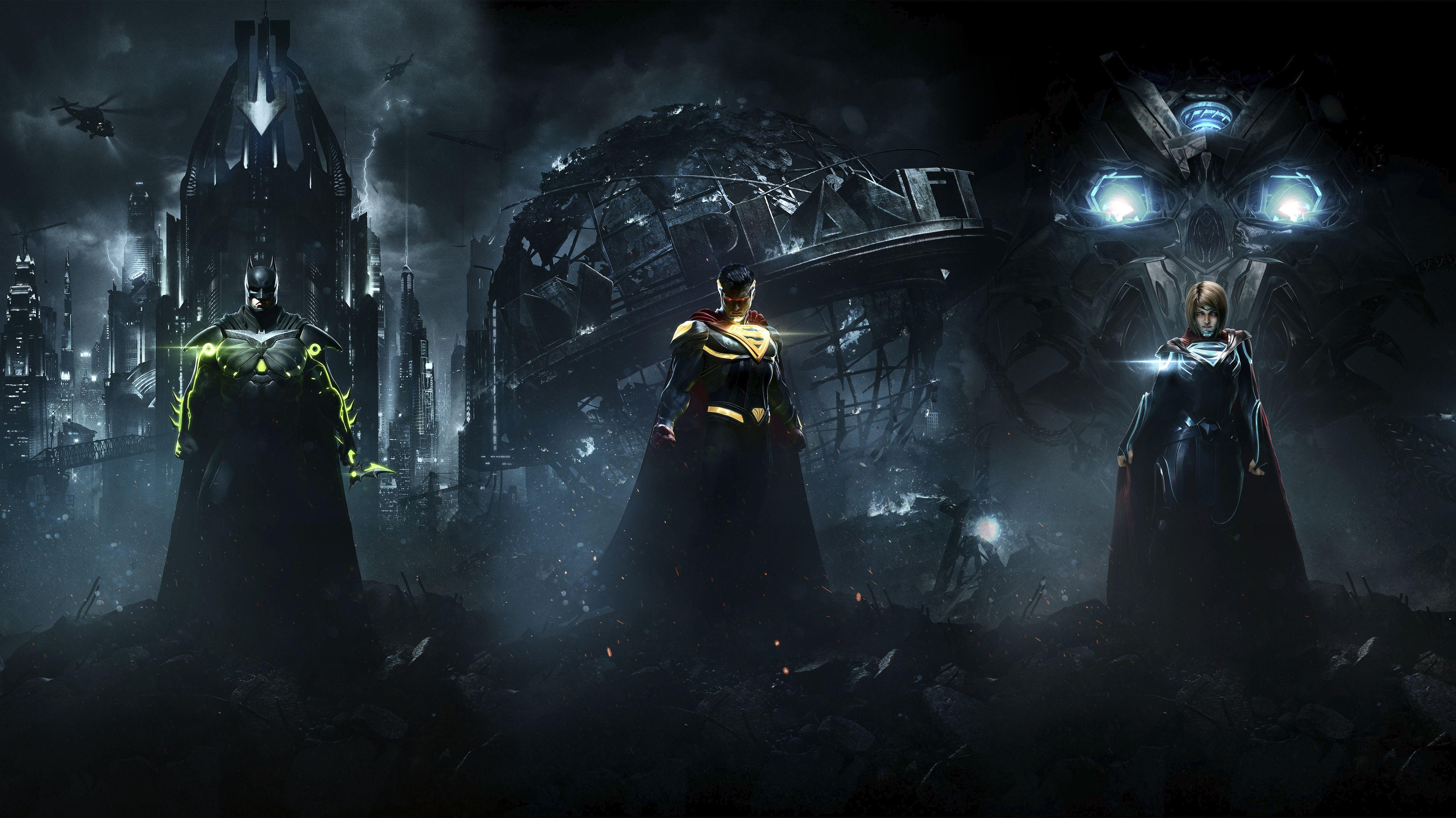 5120x2880 cool Injustice 2 Batman Superman Supergirl 5K Game 5120x2880. Injustice, Injustice 2 batman, Injustice 2