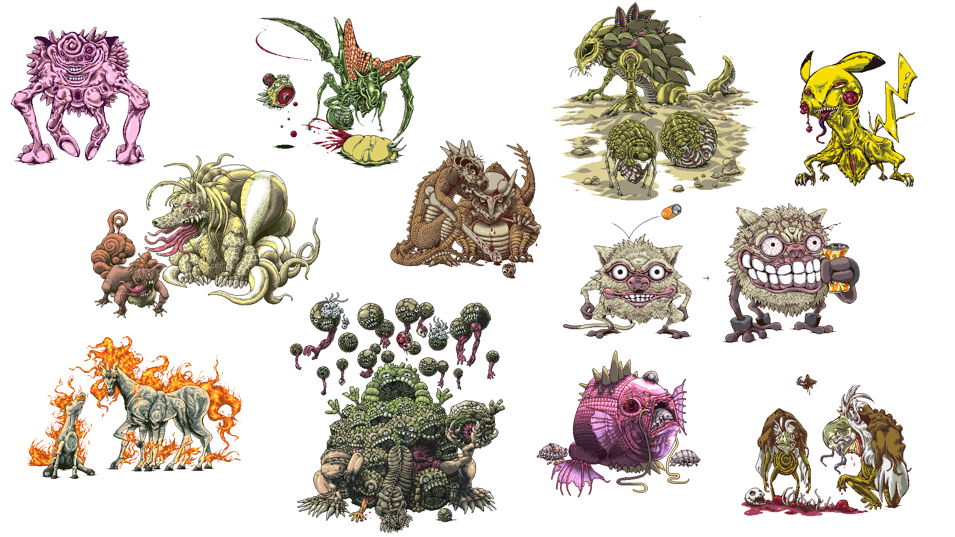 1920x1080 HD Collage Cubone Geodude Wallpaper. Alternative art, Pokemon, HD cool wallpaper