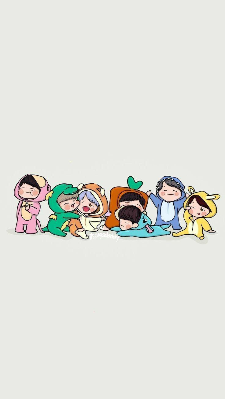 736x1306 Chibi Cute Wallpaper Bts