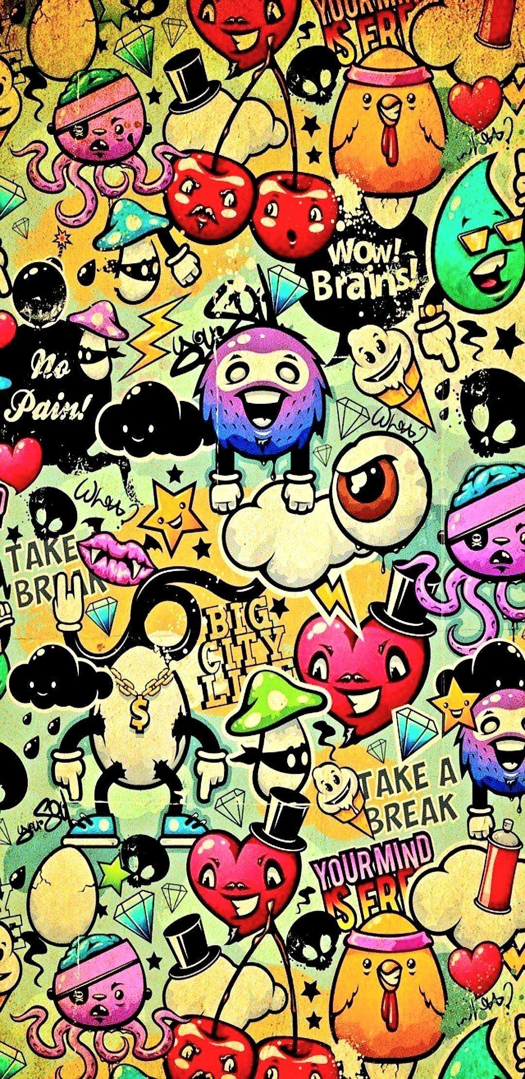 1080x2220 Doodle iPhone Wallpaper .