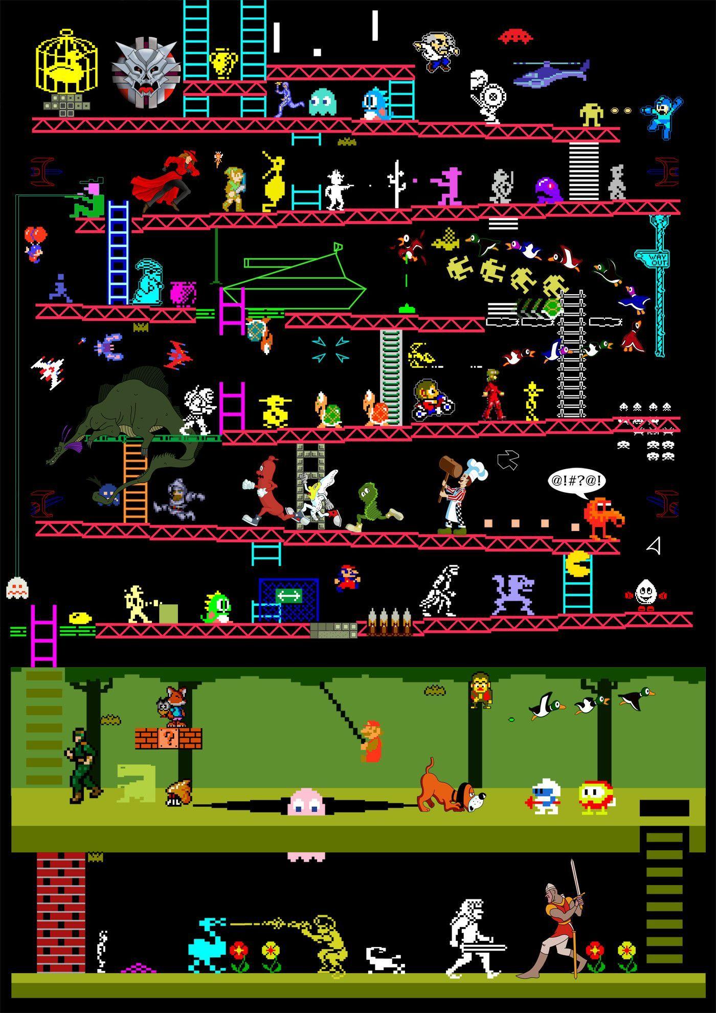 1400x1980 Vintage Arcade Game Wallpaper