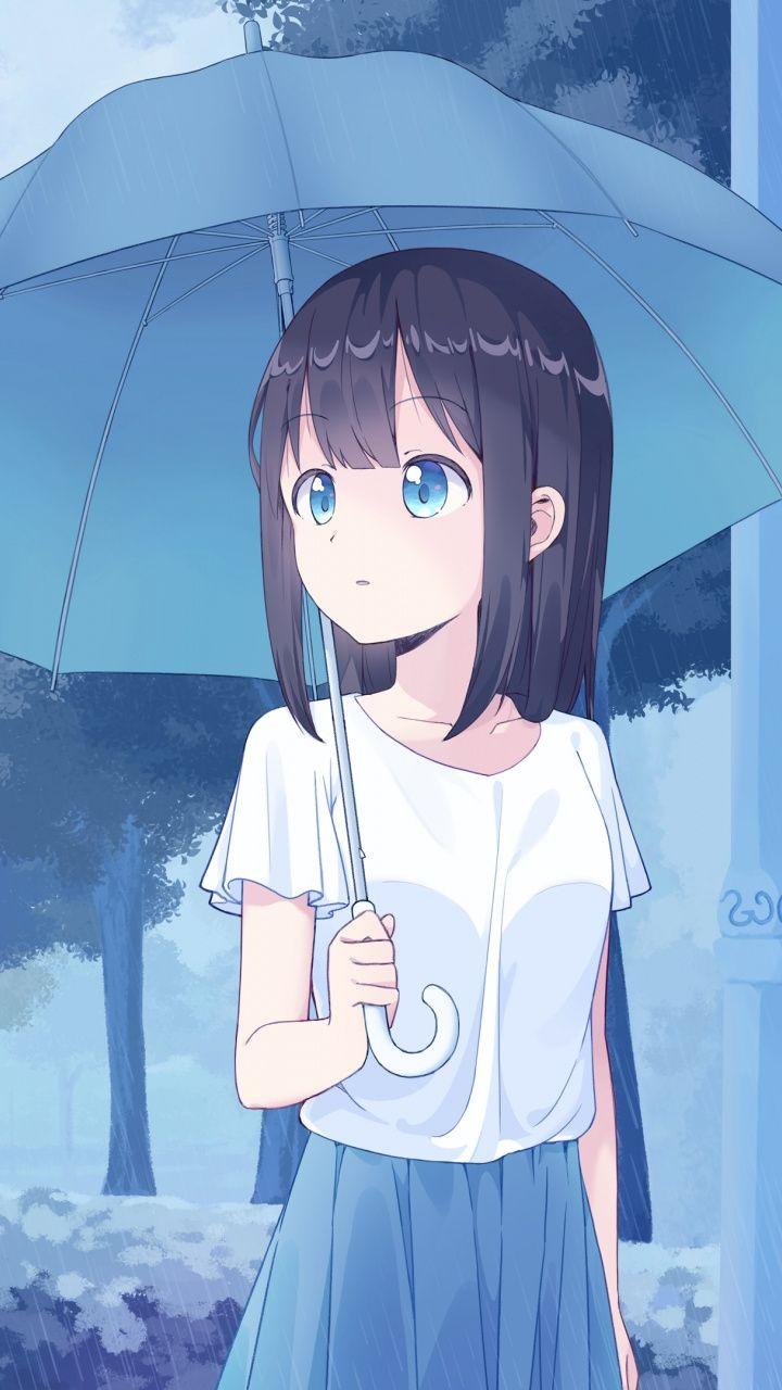 720x1280 Download Anime girl with umbrella, cute, art wallpaper, 720x Samsung Galaxy mini S S Neo, Alpha, Sony Xperia Compact Z Z Z ASUS Zenfone