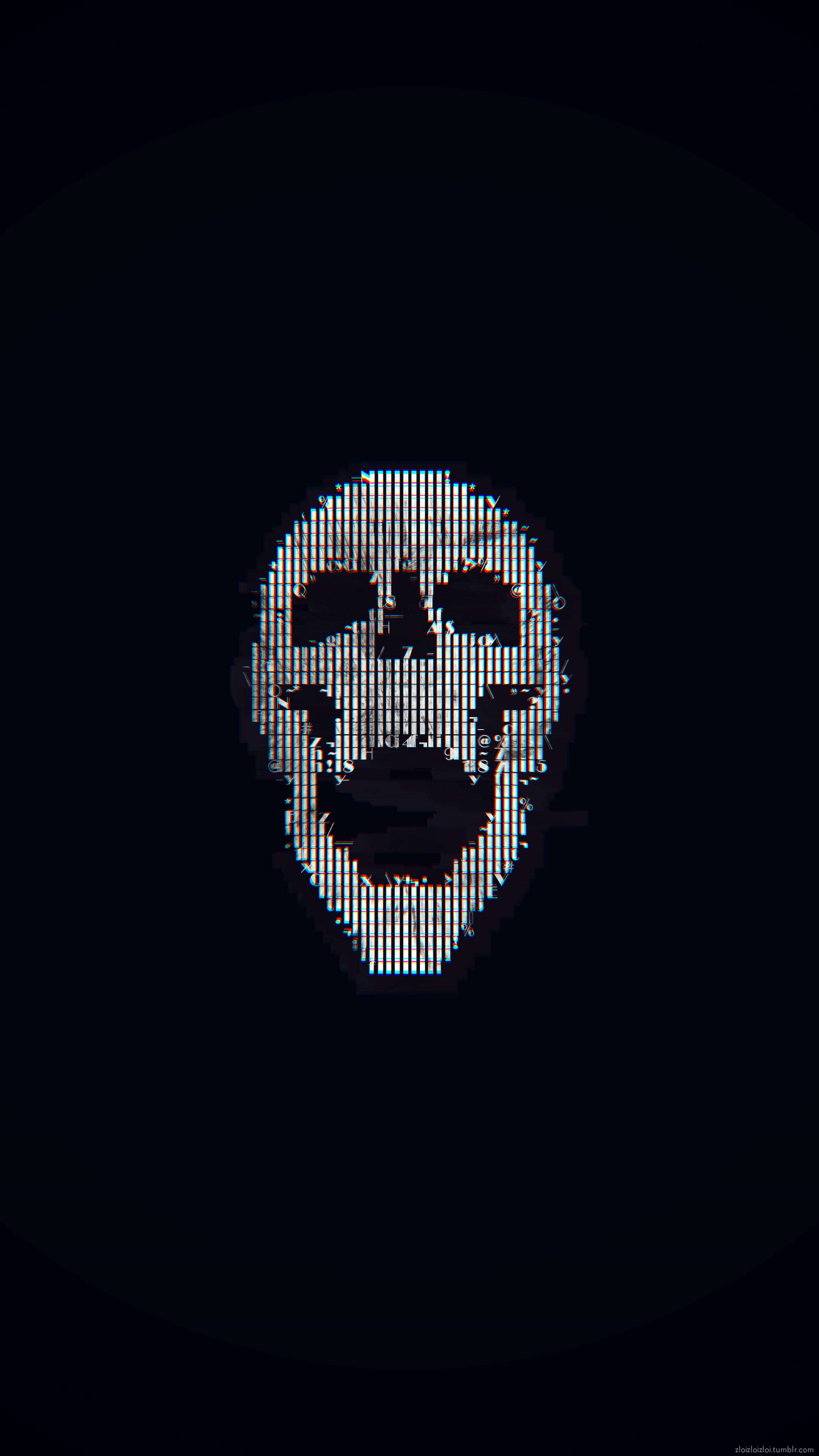 2160x3840 Black Aesthetic Skull Wallpaper