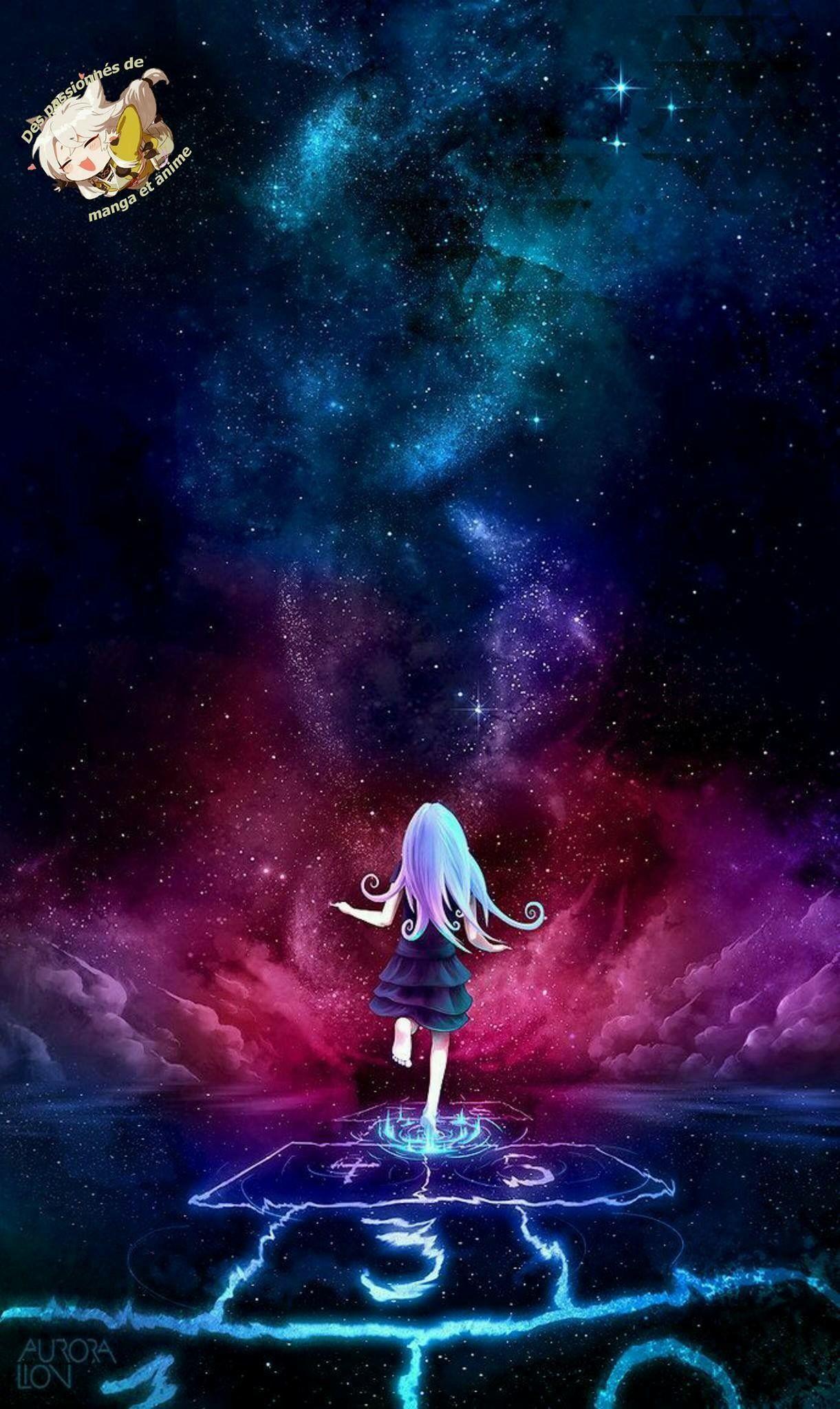 1221x2048 Anime Galaxy Wallpaper