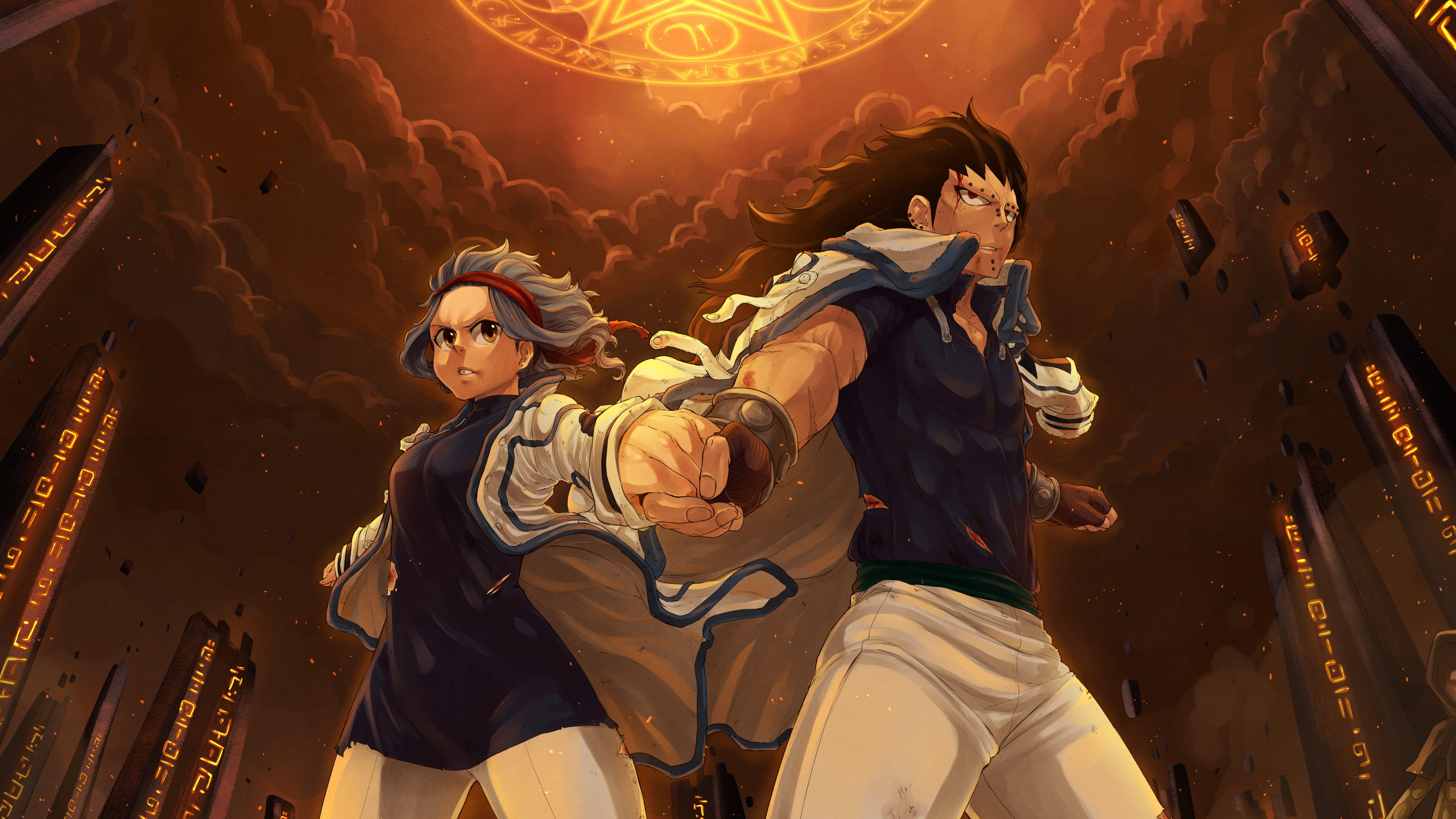 7680x4320 Gajeel Redfox And Levy McGarden Fairy Tail 8K