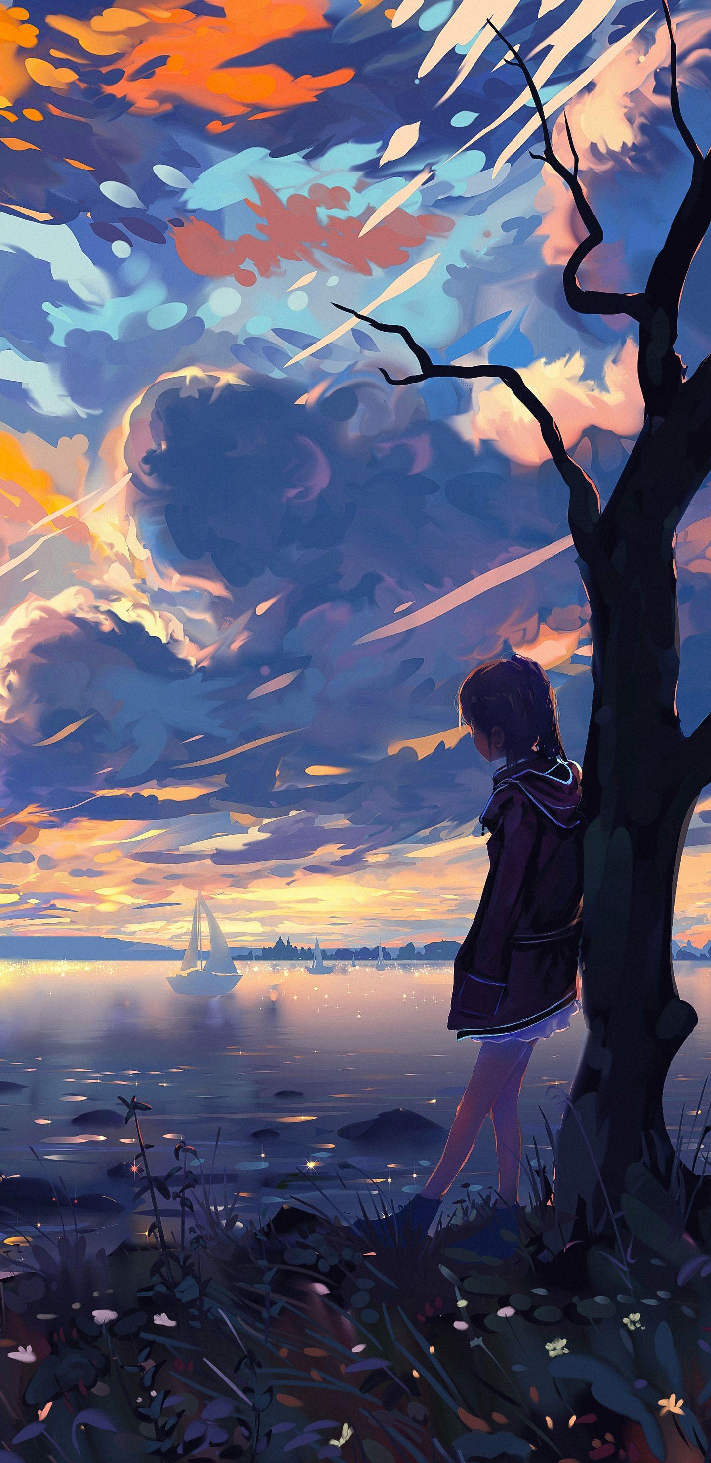 1440x2960 My Secret Alone Time Sea Shore Clouds Silence Digital Art 4k Samsung Galaxy Note S S SQHD HD 4k Wallpaper, Image, Background, Photo and Picture