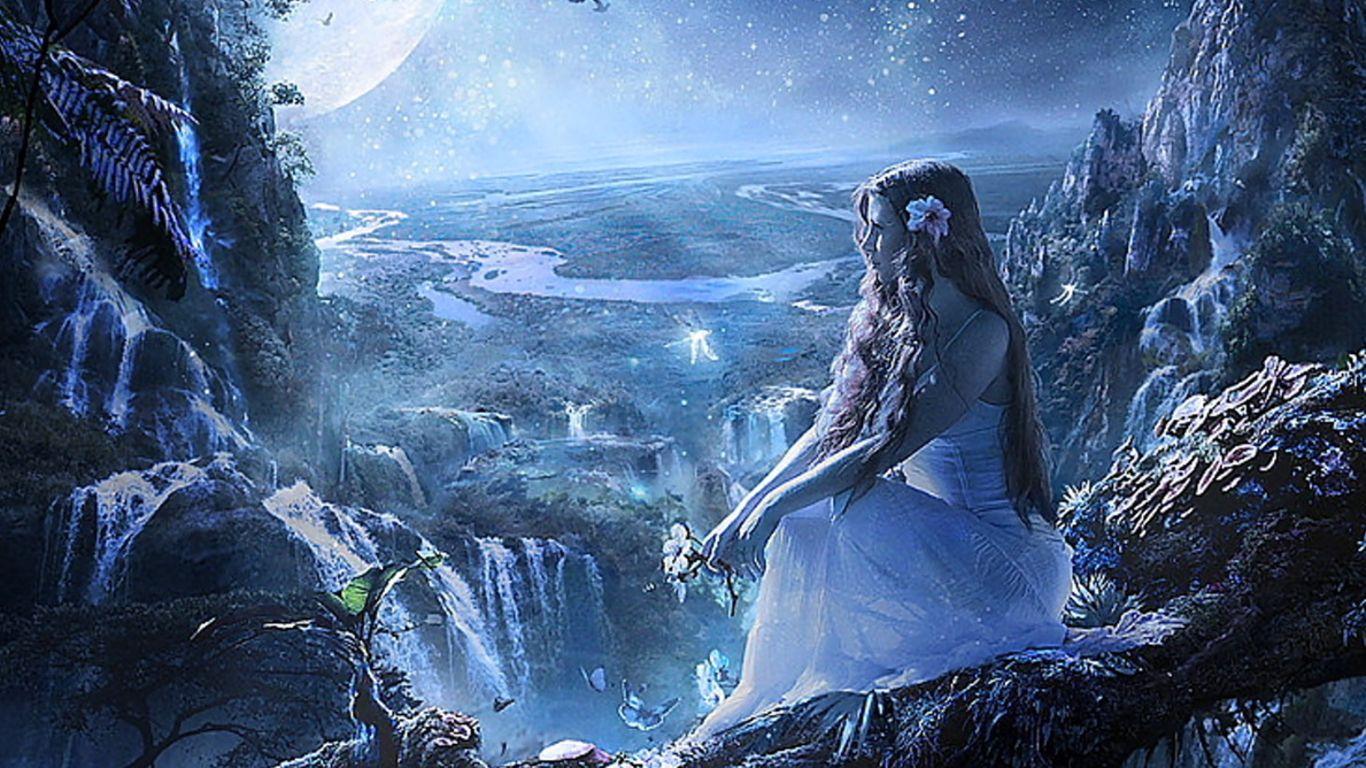 1366x768 Lonely Girl Wallpaper