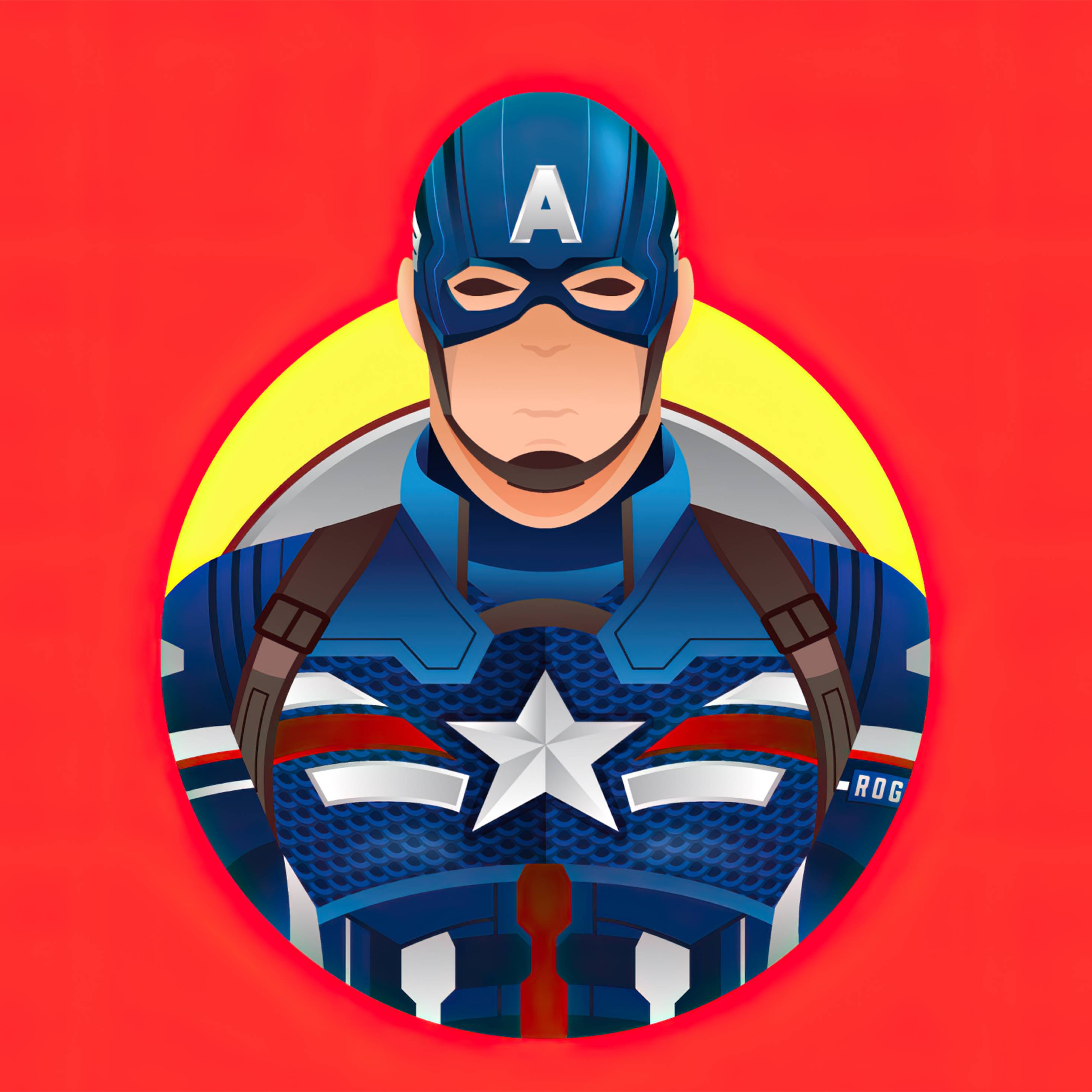 2932x2932 Captain America 4k Red Minimalist iPad Pro Retina Display Wallpaper, HD Superheroes 4K Wallpaper, Image, Photo and Background