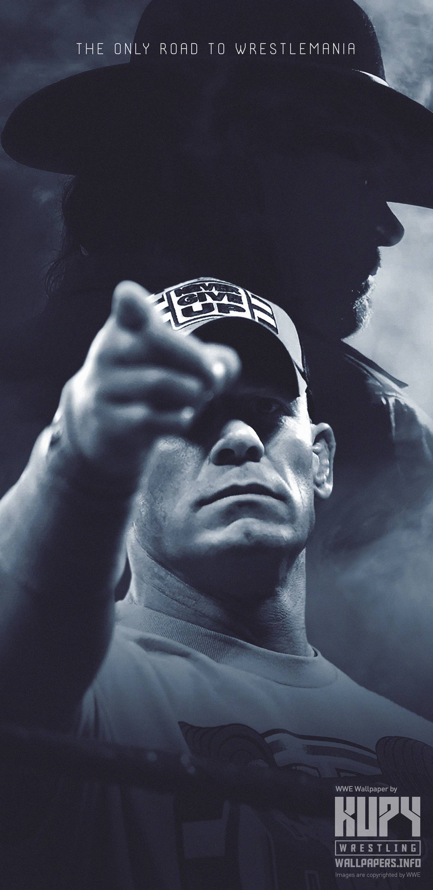 1440x2960 Road to WrestleMania 34: John Cena vs. The Undertaker poster & wallpaper! Wrestling Wallpaper