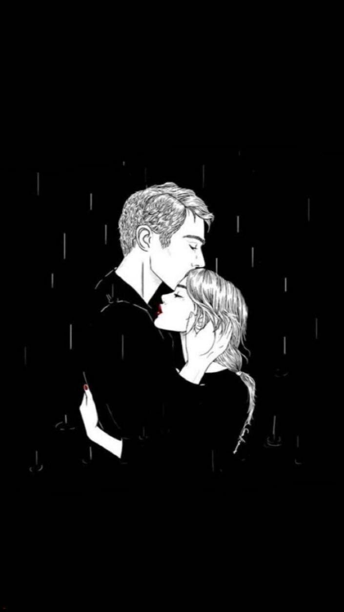 705x1253 iPhone Couple Black And White Love Wallpaper