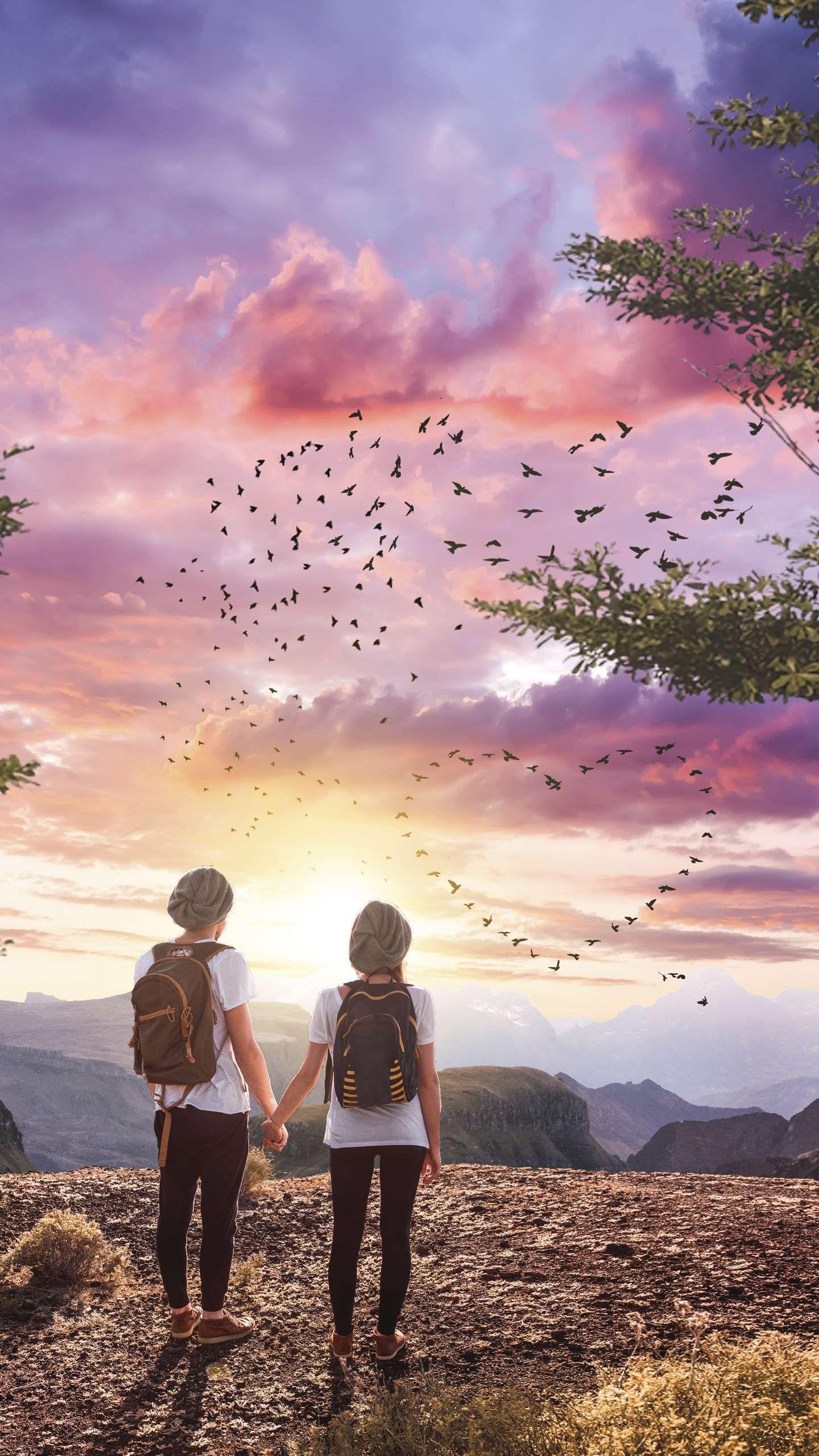 1440x2560 Couple In Paradise IPhone Wallpaper. Love wallpaper romantic, Love wallpaper background, Romantic wallpaper