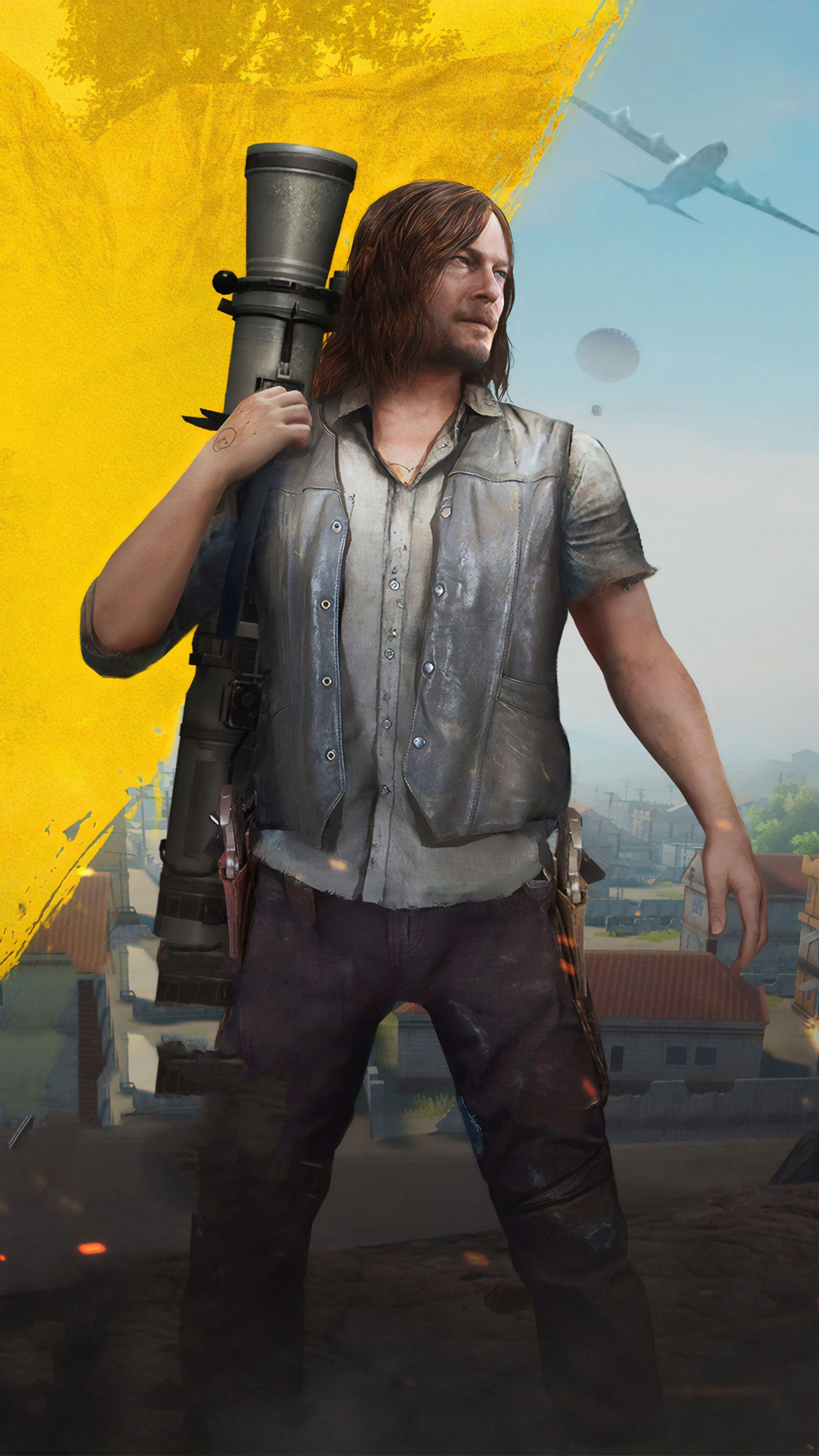 2160x3840 PUBG, Walking Dead, Daryl Dixon, Skin, 4K phone HD Wallpaper, Image, Background, Photo and Picture. Mocah HD Wallpaper