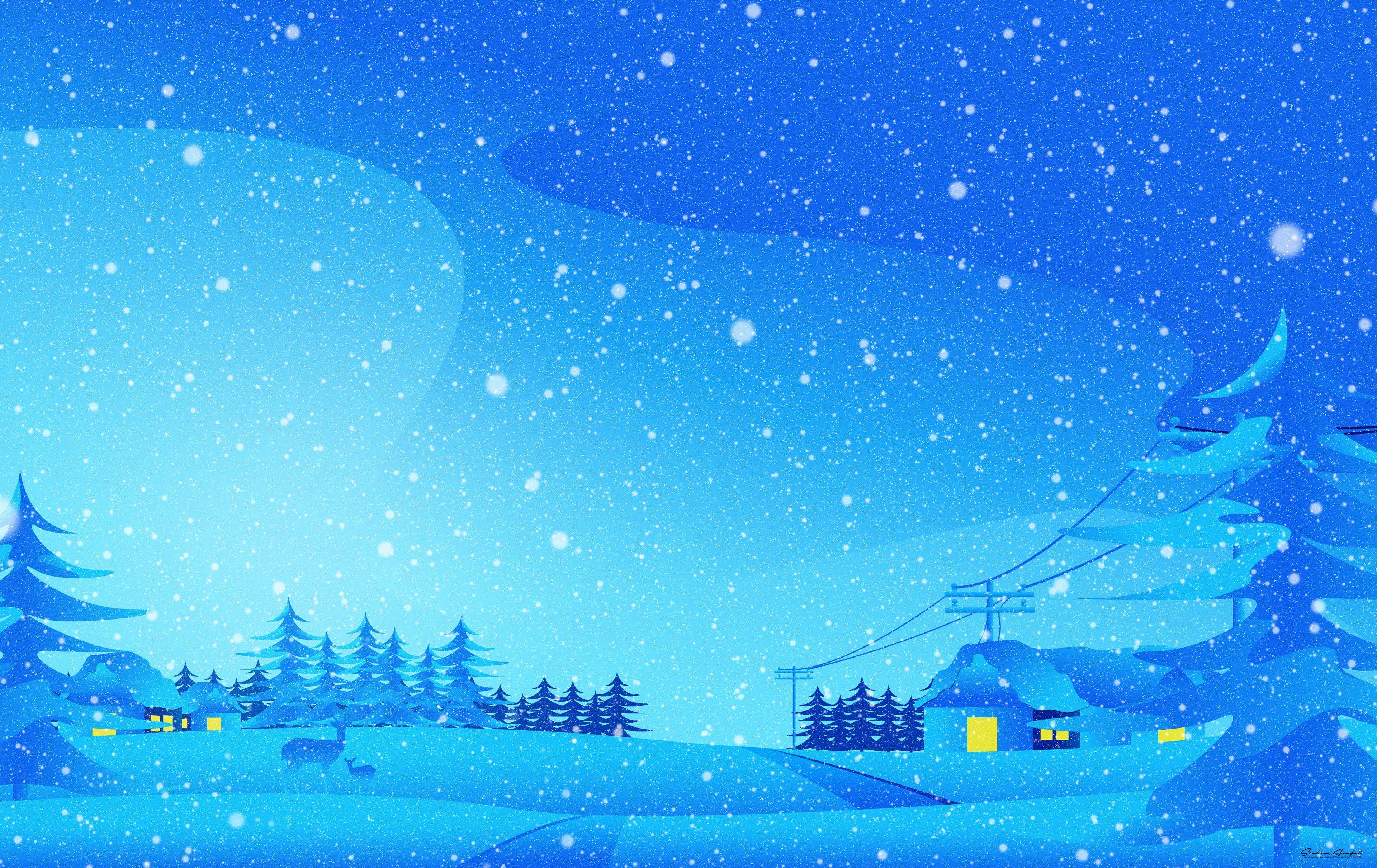 3840x2421 December Winter Digital Art, HD Artist, 4k Wallpaper, Image, Background, Photo and Picture
