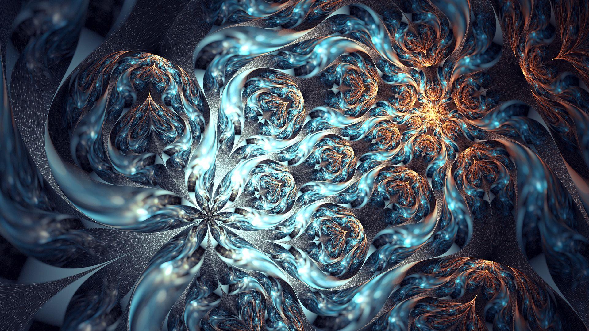 1920x1080 winter fractal abstract lights artwork digital art HD wallpaper, Background