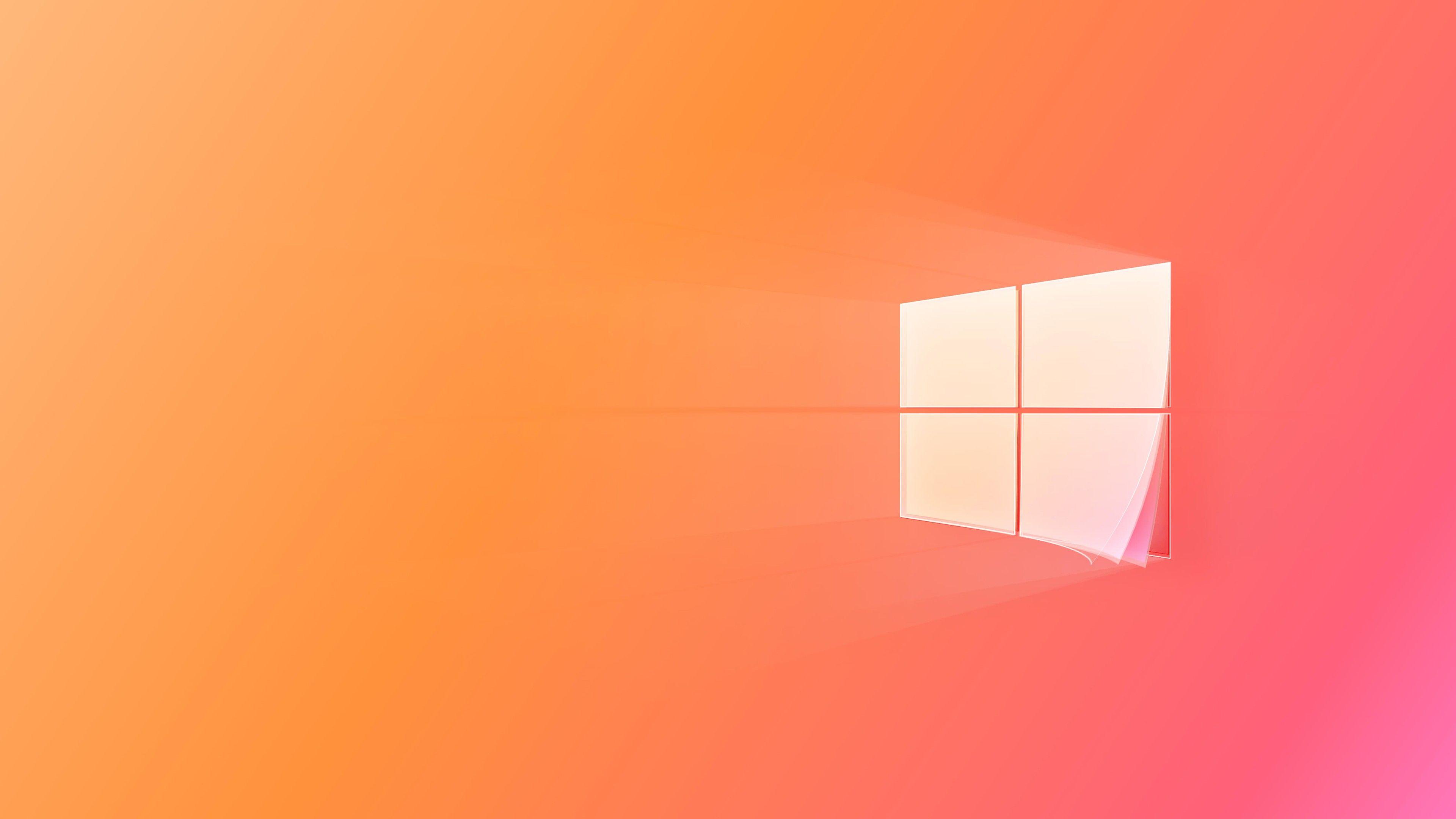 3840x2160 Windows 10 Microsoft Logo Orange 4K HD Technology Wallpaper