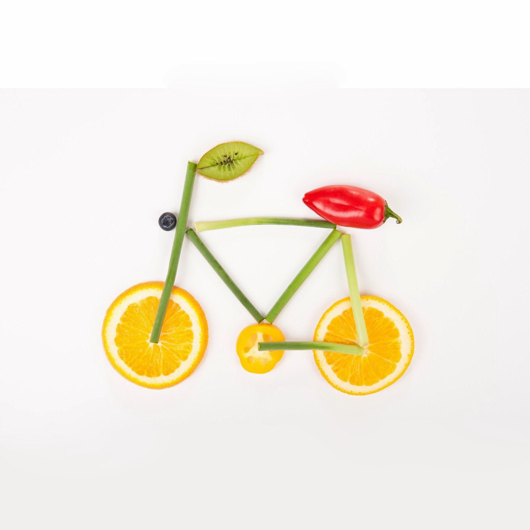2048x2048 Creative Fruit Bicycle iPad Air Wallpaper Free Download